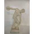 Carved Resin Stone Sculpture Discobolo Greek Olympian Athlete Statue Discus Thrower Discobolos Class