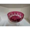A rare Crystal Compote red cut to clear Pedestal Bowl.