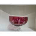 A rare Crystal Compote red cut to clear Pedestal Bowl.