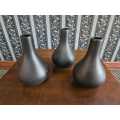 Set of 3 Beautiful Decorative Black Vases
