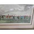 Ascot Heath Vintage Framed Horse Picture Behind Glass 39 x 80cm