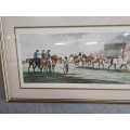 IPSWICH Vintage Framed Horse PIcture Behind Glass 39 x 80cm