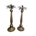 Pair of Metal Candle Sticks with a gold tone