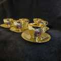 Set of vintage Gold Demitasse Cups & Saucers Limose Style