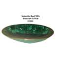 Malachite Bowl with Brass rim 4x15x15cm
