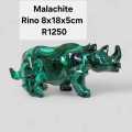 Malachite Rhino 8x18x5cm