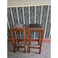 Pair of solid wood vintage bar chairs 76x33x33cm