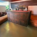 Vintage L shaped rustic sleeper wood bar (Collection only)