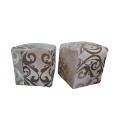 Pair of lovely Silver/grey ottomans