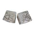 Pair of lovely Silver/grey ottomans