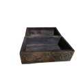 BEAUTIFUL Wooden Trinket Box with Cut out Brass detail
