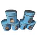 Set of 6 Blue Maxwell & Williams Vintage Canisters