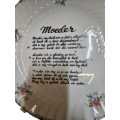Mother Poem Plate. Collectible Poem Wall Plate by Elveco