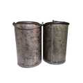 Antique Metal Lunch Lidded Box Tins with handles