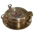 Heavy Brass porthole with battery operated clock