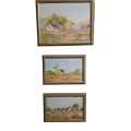 Set of 3. original Francois Brill `99 Oil on Board