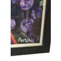 Framed Porchie Print behind glass