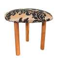 Retro Foot Stool With New Upholstery