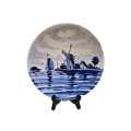 DELFT Hand Painted Windmill & Sailboat Plate Made in Holland