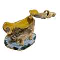 Hippo Animal Jeweled Trinket Box with Swarovski Crystals enameled with select semi-precious metals