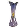 Vintage Sesto Fiamma Vase Italy, hand painted porcelain, shades of purple and  with gold trims, 1950
