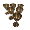 VINTAGE SET OF 6 BRASS GOBLETS