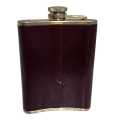 Vintage Metal hip flask stainless steel with genuine leather cover