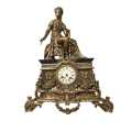 Elegant antique French/Victorian Style bronze mantel clock.