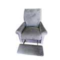 Vintage Recliner Rocking Chair in a classic light grey fabric