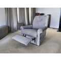Vintage Recliner Rocking Chair in a classic light grey fabric