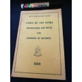 Rugby LAWS OF THE GAME SOUTH AFRICAN RUGBY BOARD 1969 REELS VAN DIE SPEL ( English and Afrikaans )