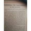 LESLIE BLACKWELL FAREWELL TO PARLIMENT 1st Ed. 1946 autobiography judge law bar Supreme Court  )