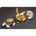 Three porcelain animal figurines