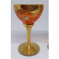 TWO MURANU GOBLETS MADE IN ITALY