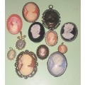 COLLECTION OF CAMEO BROOCHES -Lot