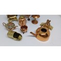Collection of miniature brass and copper