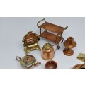 Collection of miniature brass and copper
