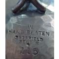HAND BEATEN SHEFFIELD PEWTER MARKED 115  W