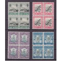 Union of SA FDC and Stamp blocks, 1933, Full set UMM blocks of 4, SACC 51-54 Est R2400 Ask R600