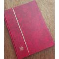 Stamp Stock Book RED, empty, Good condition, White pg b/g, 16 x d/s pages, 22 x 30cm