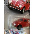 Matchbox Volkswagen Beetle long card red