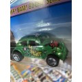 Hot Wheels Volkswagen Beetle green. Long card