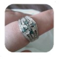 * SPECIAL!!! Blue Diamonds set in 925 Sterling Silver Ring - Can be resized to any size