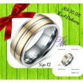 Titanium Carbide Men's Ring Gold / Silver Plated Wedding Ring Size 12/Y