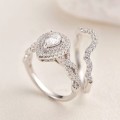 NAVADA Engagement & Wedding Ring Set (Size 8/P)