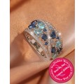 Blue Cubic Zirconia Fashion Ring (Available Size 7 & 8)