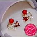 Red Rose Stud Fashion Earrings (Pair)