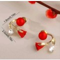 Red Rose Stud Fashion Earrings (Pair)