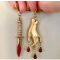 Gothic Fashion Hand & Dagger Earrings (pair)
