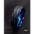 Black & Blue Stainless Steel Wedding Band